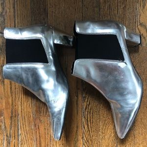 Silver ankle boots